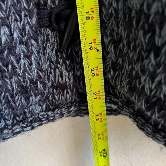 Moda International Cardigan Sweater XS Marled Blue Wooden Toggle Buttons - Picture 8 of 10